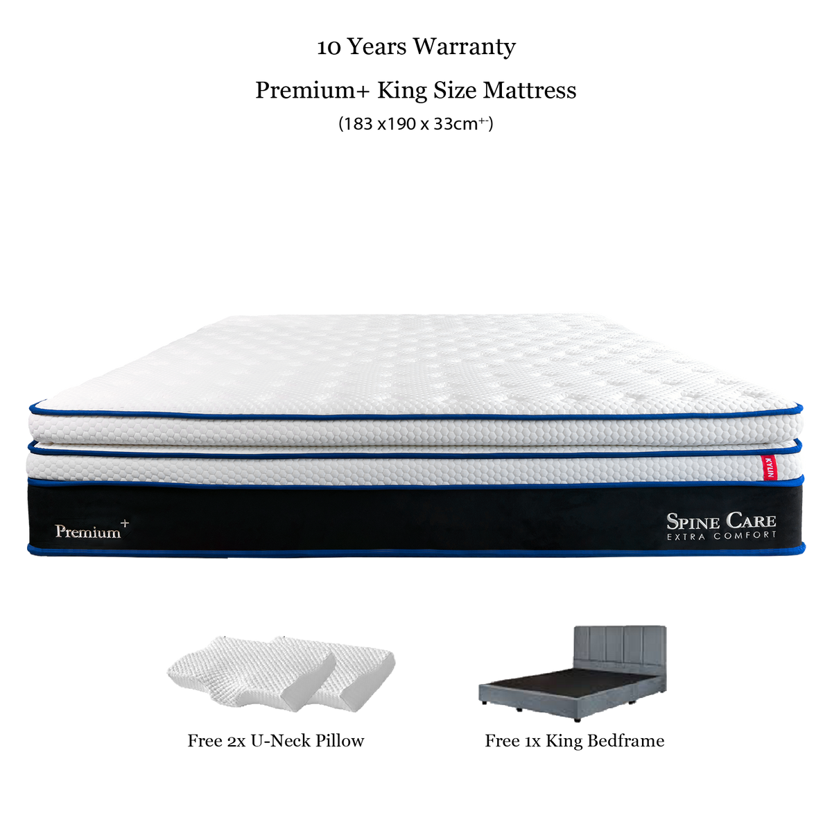 Kylin Premium Hybrid Mattress - Titanium Pocket Spring Supportive Mattress