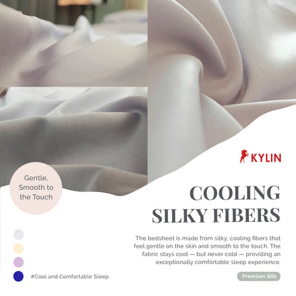 KYLIN Ice Silk-like Cooling Bedsheet 5in1 Fitted Sheet with Comforter