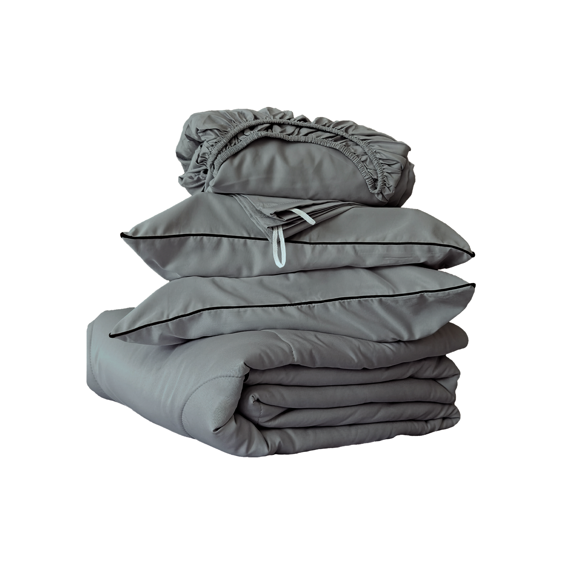 KYLIN Ice Silk-like Cooling Bedsheet 5in1 Fitted Sheet with Comforter