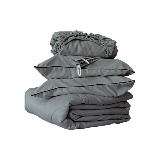 KYLIN Ice Silk-like Cooling Bedsheet 5in1 Fitted Sheet with Comforter