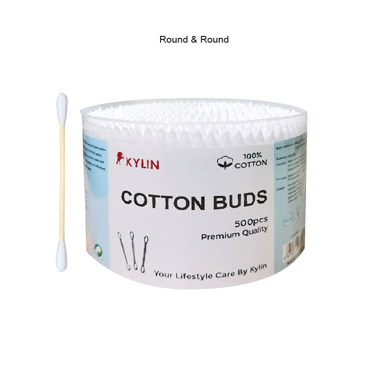Dual-Tip Wooden Stick Cotton Buds - 4 Design Head Types