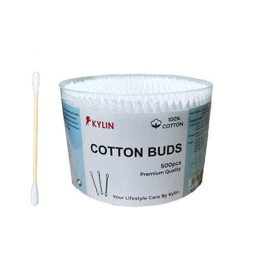 Dual-Tip Wooden Stick Cotton Buds - 4 Design Head Types