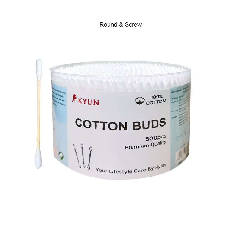 Dual-Tip Wooden Stick Cotton Buds - 4 Design Head Types