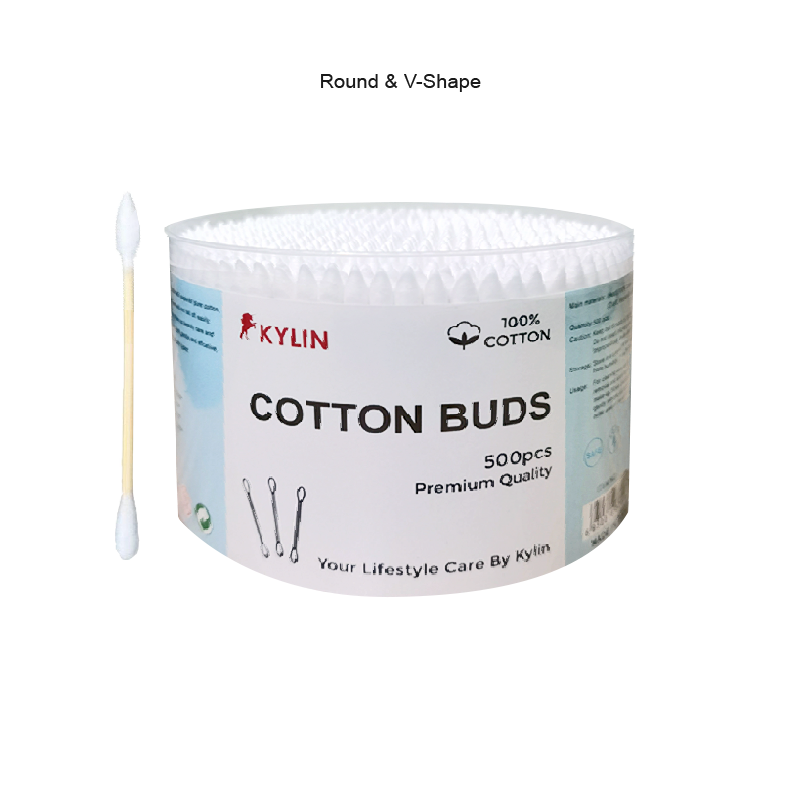 Dual-Tip Wooden Stick Cotton Buds - 4 Design Head Types
