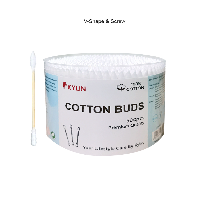 Dual-Tip Wooden Stick Cotton Buds - 4 Design Head Types