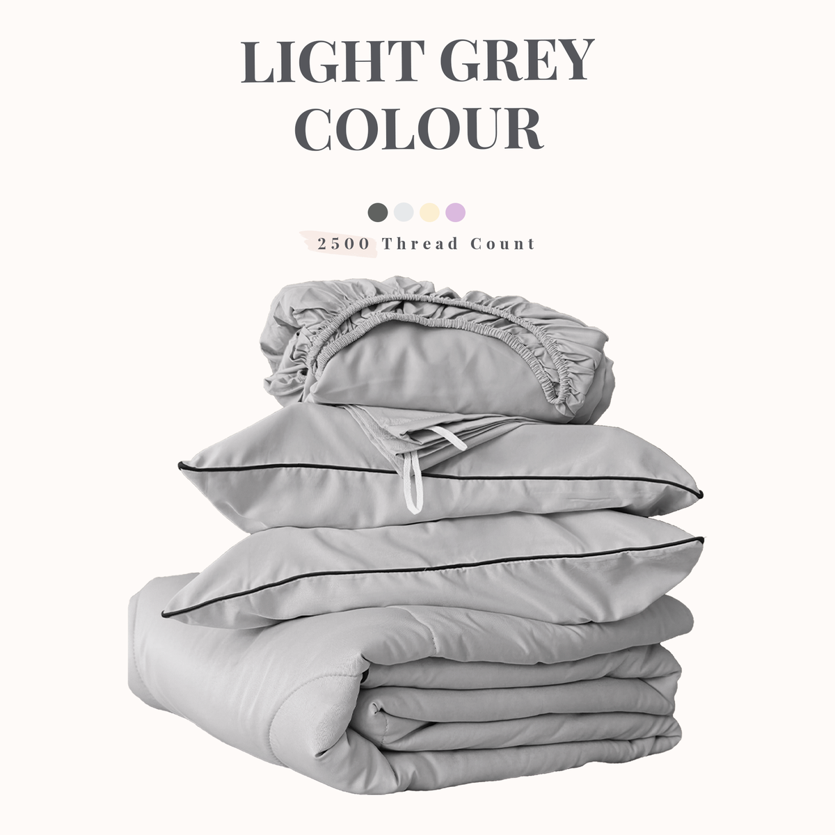 KYLIN Ice Silk-like Cooling Bedsheet 5in1 Fitted Sheet with Comforter