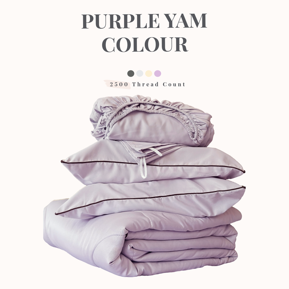 KYLIN Ice Silk-like Cooling Bedsheet 5in1 Fitted Sheet with Comforter