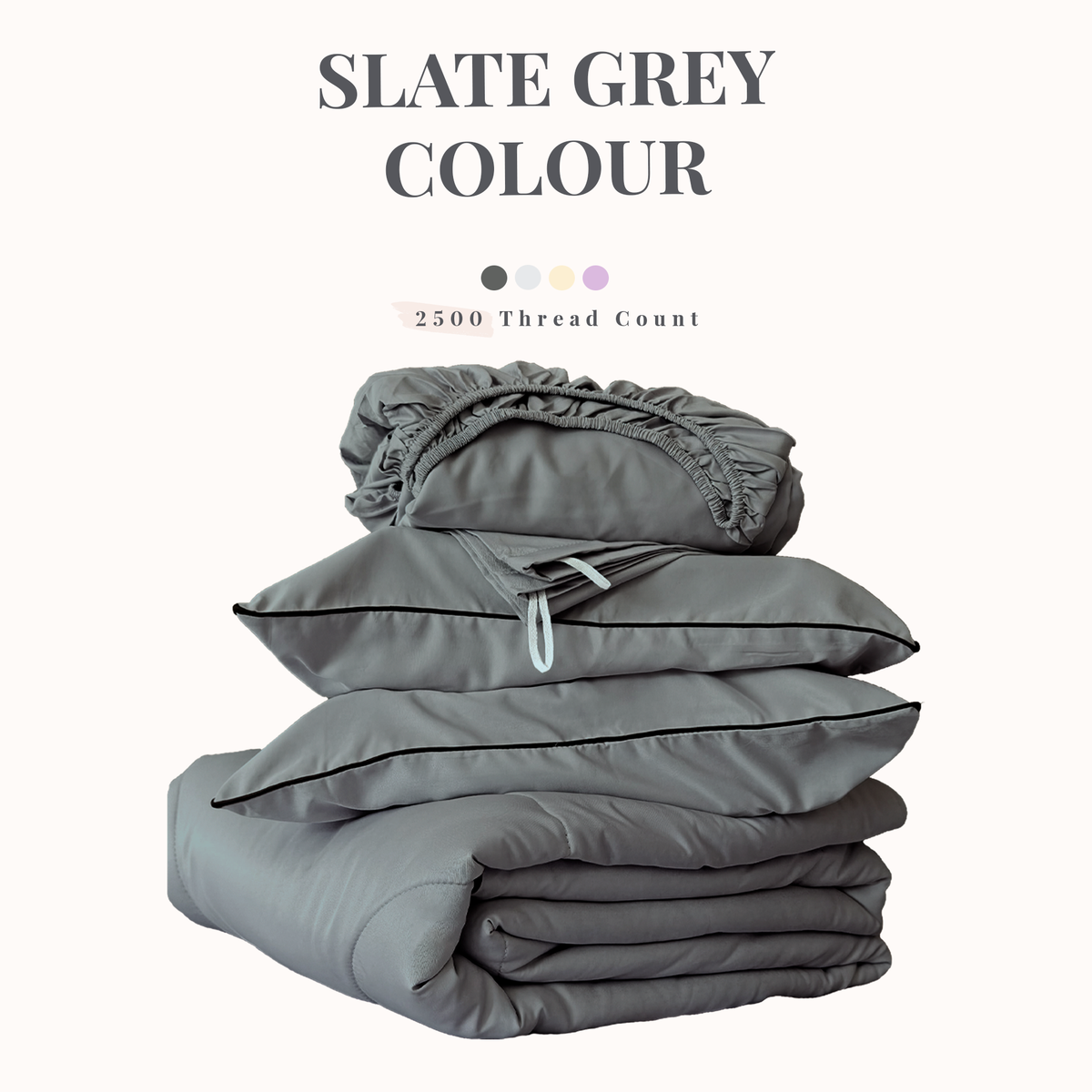 KYLIN Ice Silk-like Cooling Bedsheet 5in1 Fitted Sheet with Comforter