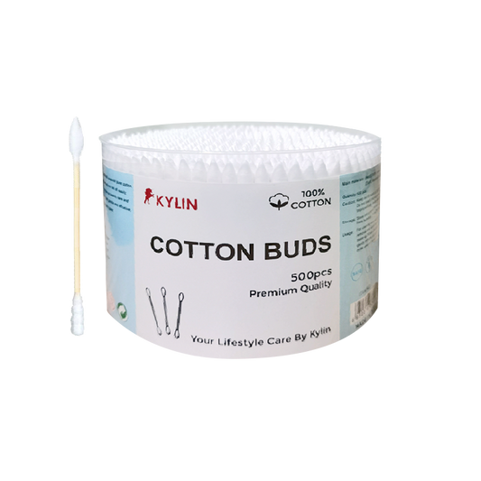 Dual-Tip Wooden Stick Cotton Buds - 4 Design Head Types
